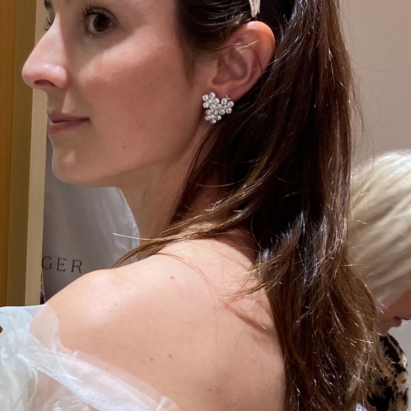 Jennifer Behr Violet Silver-Plated Swarovski Crystal Earrings